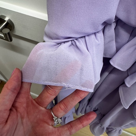 Lavender Ruffle Halter Dress - Picture 2 of 3